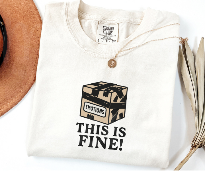 "This Is Fine" Sarcastic Design Unisex heavyweight t-shirt