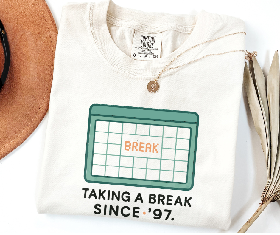 "Taking A Break" Sarcastic Design Friends Inspired Unisex heavyweight t-shirt