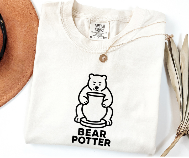 "Bear Potter" Funny Design Pottery Clay Hobby Inspired Unisex heavyweight t-shirt
