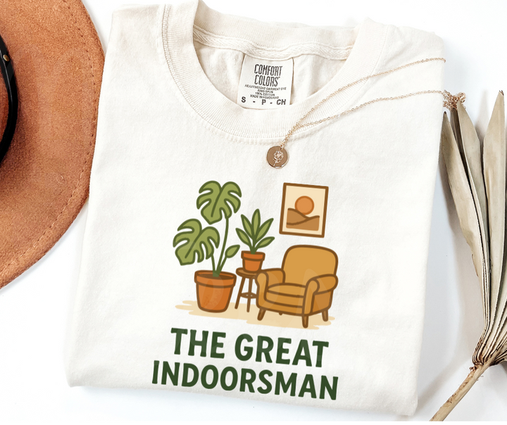 "The Great Indoorsman" Funny Plant Lover Tee Design Unisex heavyweight t-shirt