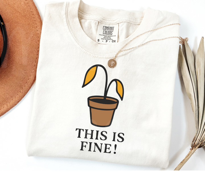 "This Is Fine" Sarcastic Design Unisex heavyweight t-shirt