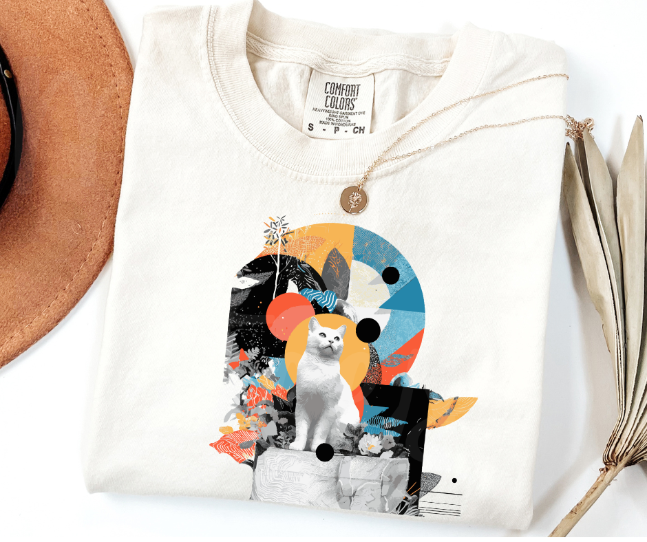 "Abstract Thoughts" Sarcastic Cat Design Unisex heavyweight t-shirt