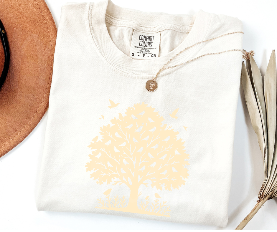 "Among The Branches" Birdwatching Design Birds and Nature Inspired Unisex heavyweight t-shirt