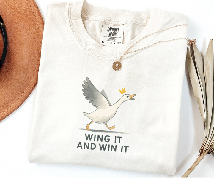"Wing It" Sarcastic Design Unisex heavyweight t-shirt