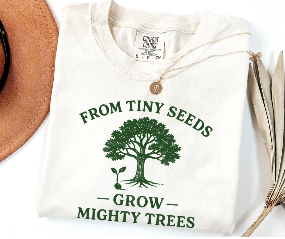 "From Tiny Seeds" Funny Plant Lover Tee Design Unisex heavyweight t-shirt
