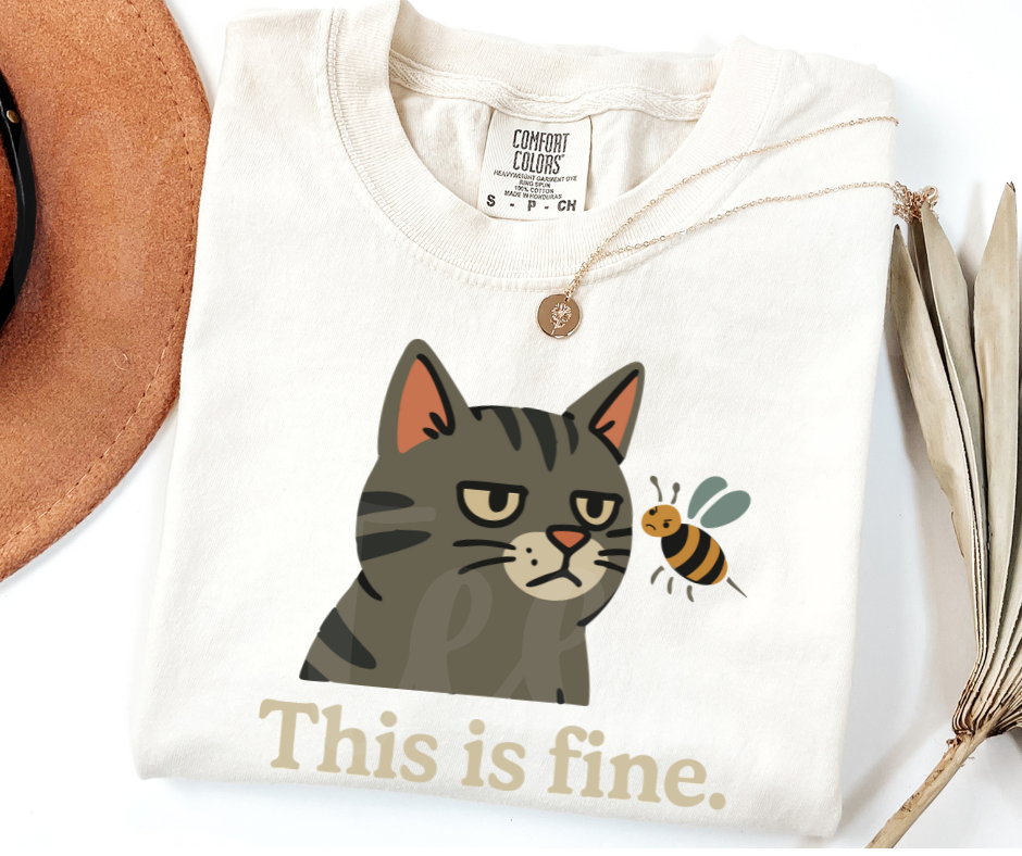 "This Is Fine" Sarcastic Design Unisex heavyweight t-shirt