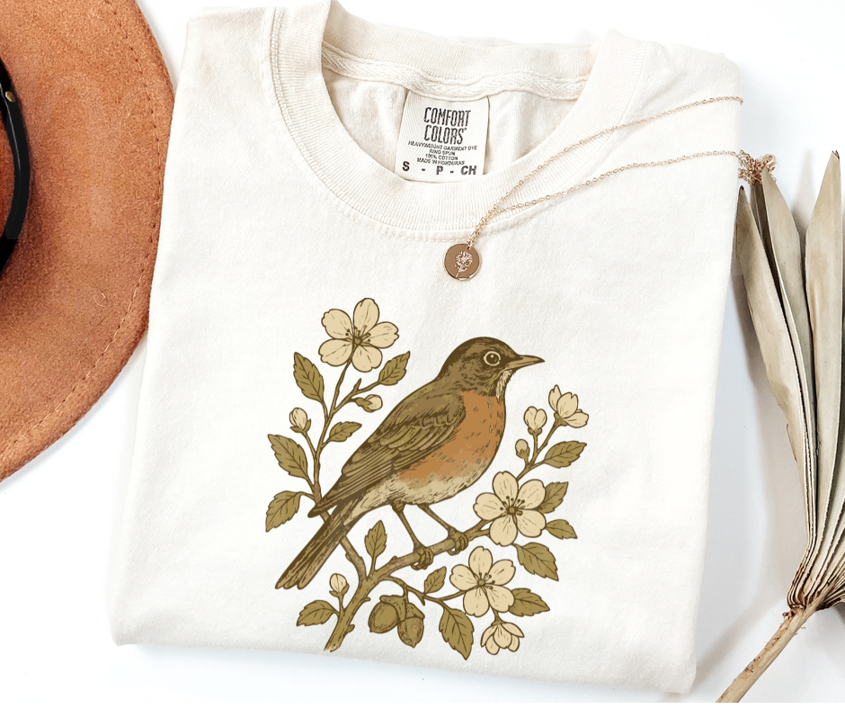 "American Robin" Birdwatching Design Birds and Nature Inspired Unisex heavyweight t-shirt