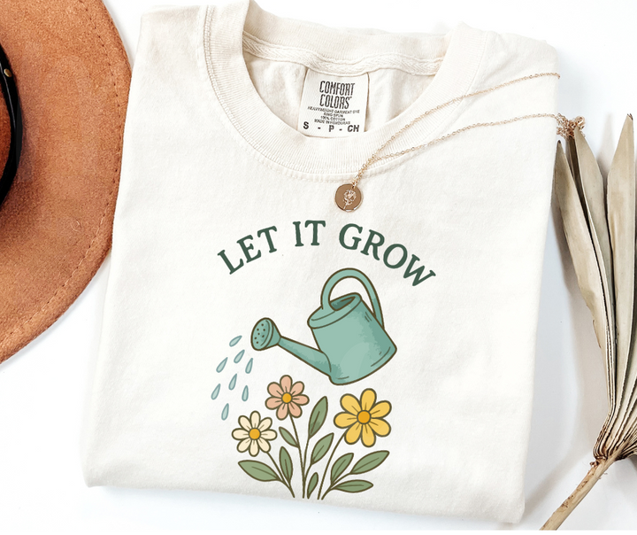 "Let It Grow" Funny Plant Lover Tee Design Unisex heavyweight t-shirt