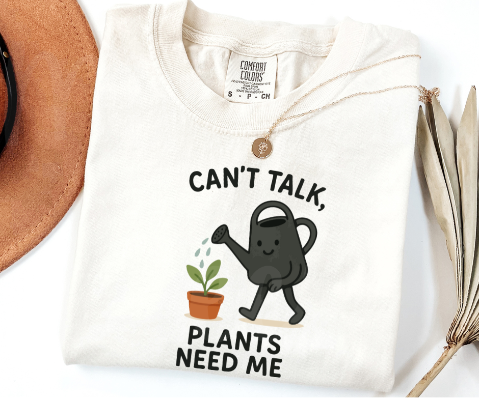 "Can't Talk" Funny Plant Lover Tee Design Unisex heavyweight t-shirt