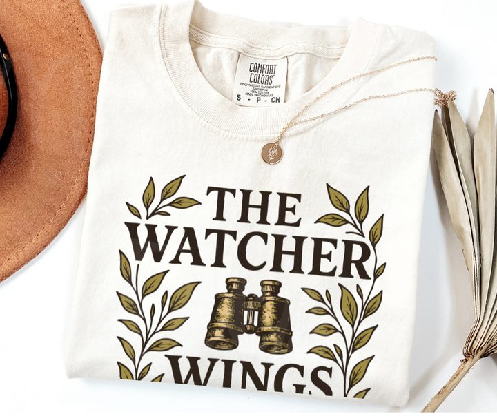 "The Watcher Wings" Birdwatching Design Birds and Nature Inspired Unisex heavyweight t-shirt