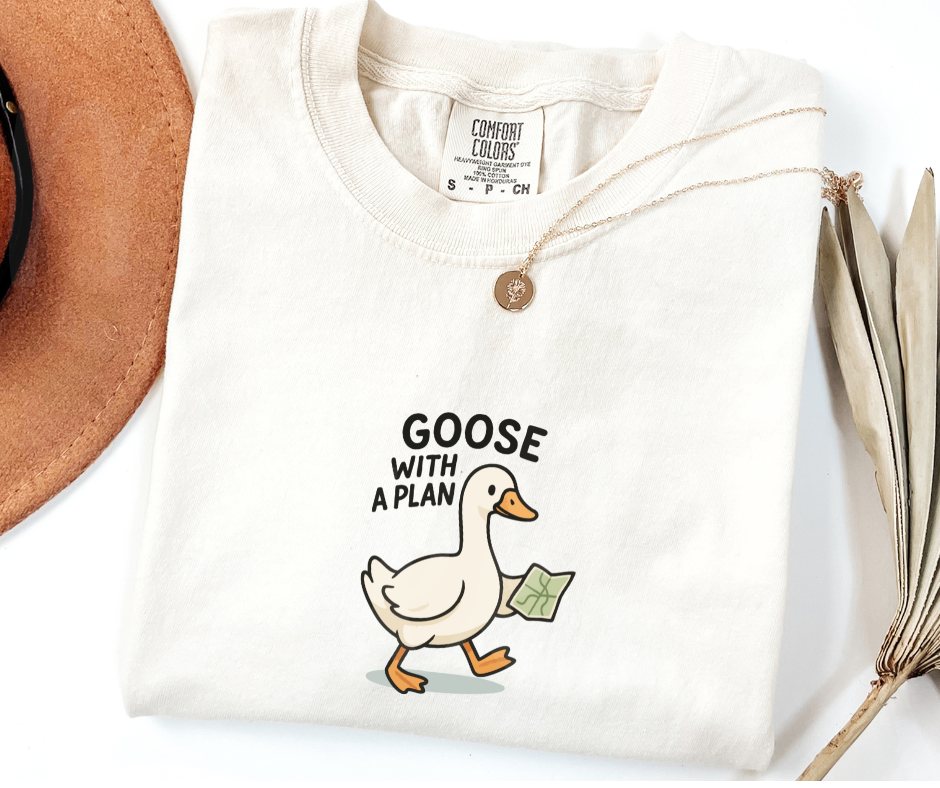 "Goose with a Plan" Sarcastic Design Unisex heavyweight t-shirt