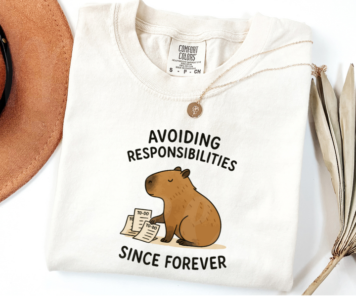 "Avoiding Resposibilities" Sarcastic Design Unisex heavyweight t-shirt