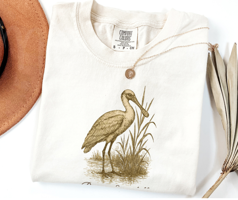 "Roseate Spoonbill" Birdwatching Design Birds and Nature Inspired Unisex heavyweight t-shirt