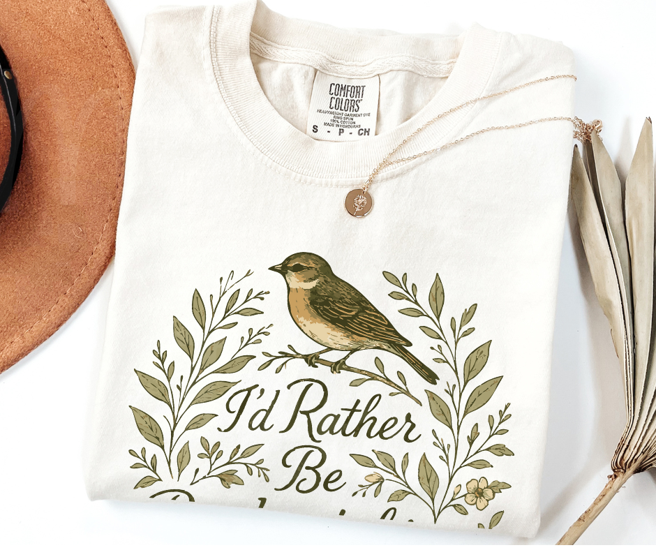 "I'd Rather be Birdwatching" Birdwatching Design Birds and Nature Inspired Unisex heavyweight t-shirt
