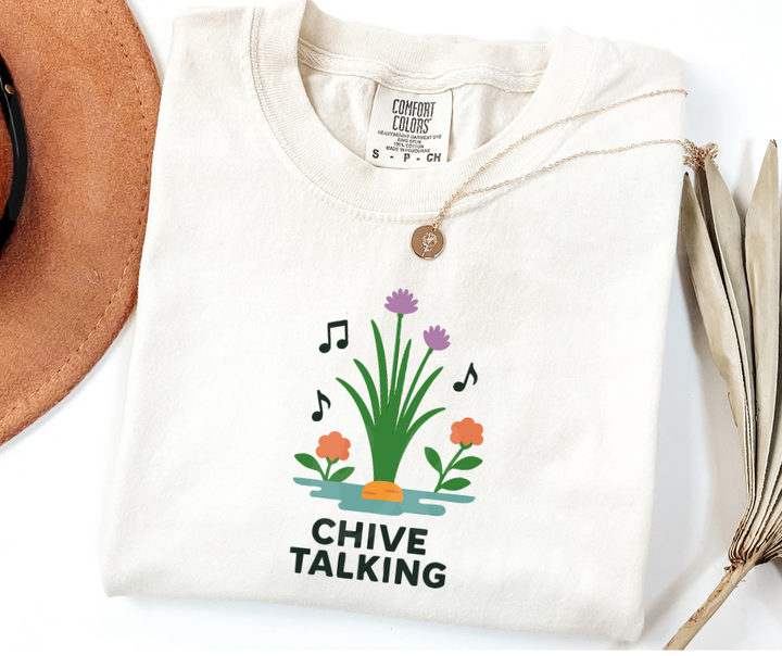 "Chive Talking" Funny Plant Lover Tee Design Unisex heavyweight t-shirt