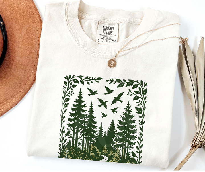 "The Path" Birdwatching Design Birds and Nature Inspired Unisex heavyweight t-shirt