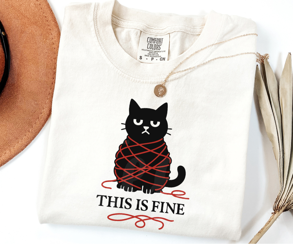 "This Is Fine" Sarcastic Design Unisex heavyweight t-shirt