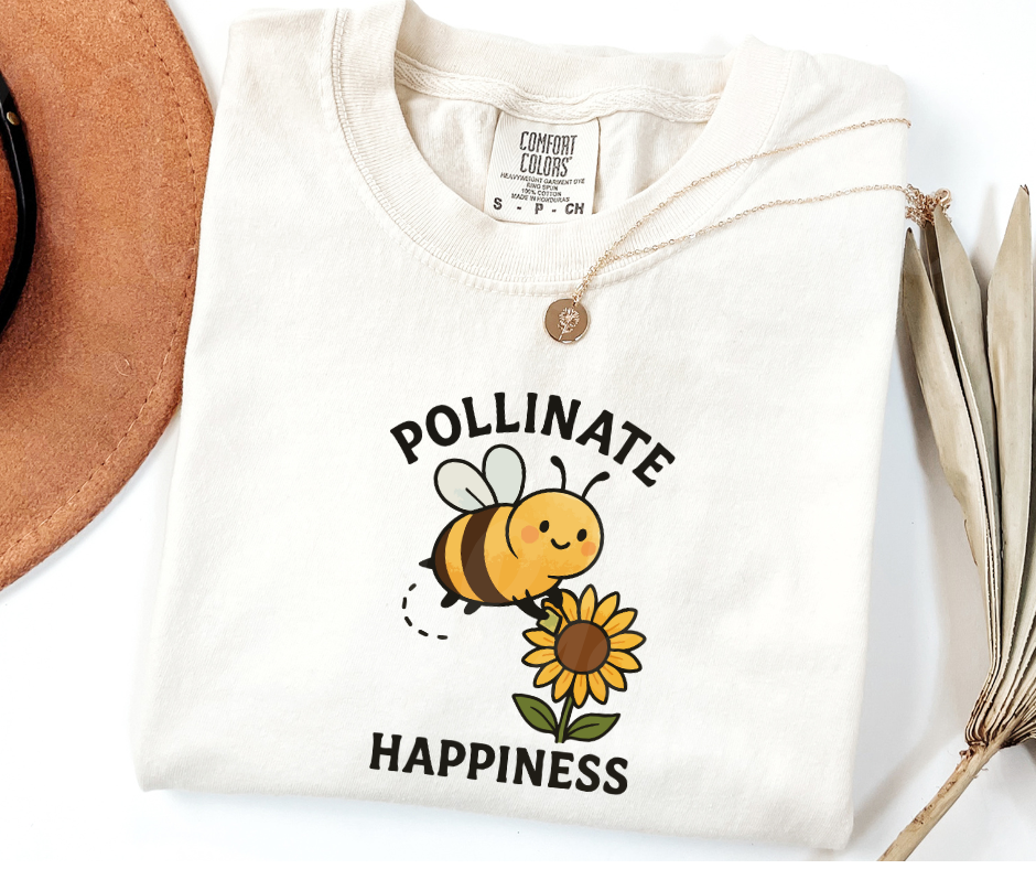 "Pollinate Happines" Funny Plant Lover Tee Design Unisex heavyweight t-shirt
