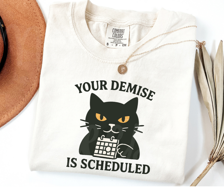 "Your Demise" Sarcastic Cat Design Unisex heavyweight t-shirt