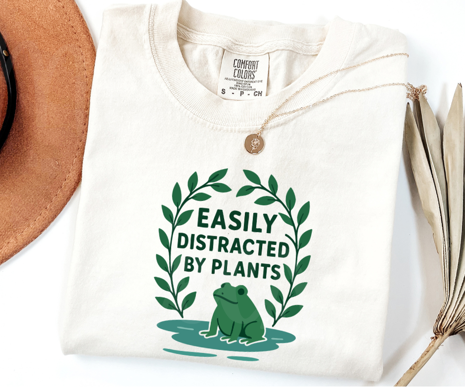 "Easily Distracted" Funny Plant Lover Tee Design Unisex heavyweight t-shirt
