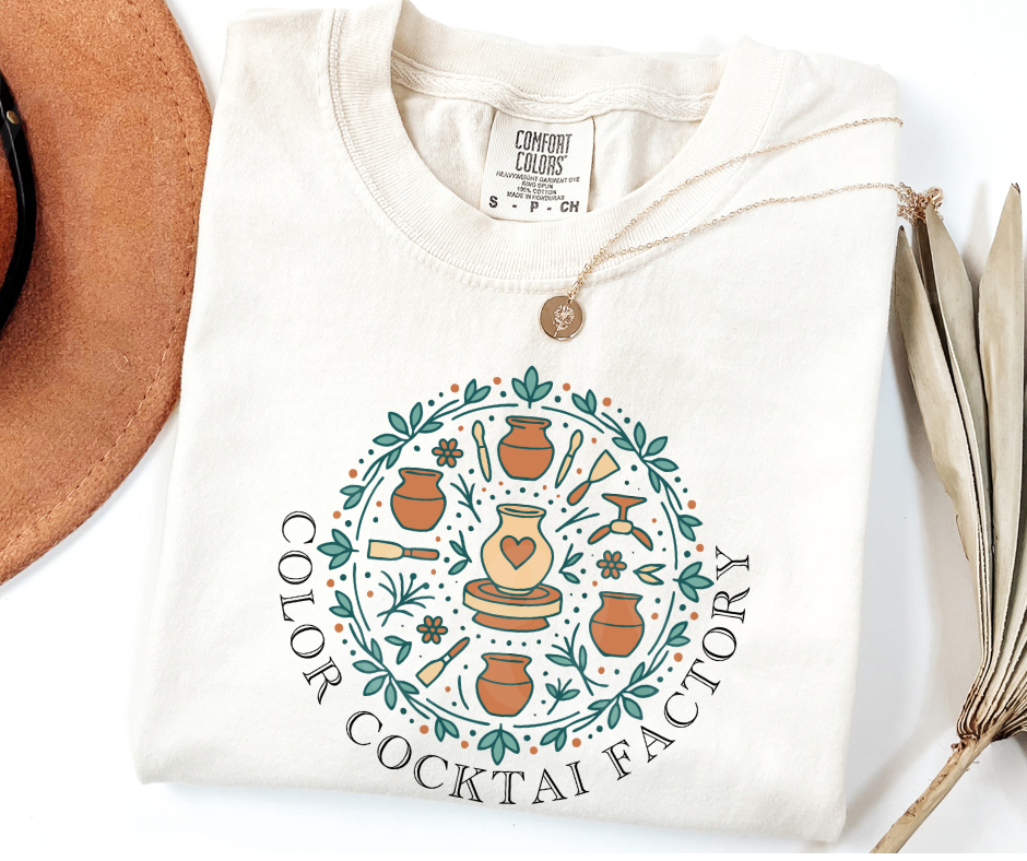 "Color Cocktail Factory" Funny Design Pottery Clay Hobby Inspired Unisex heavyweight t-shirt