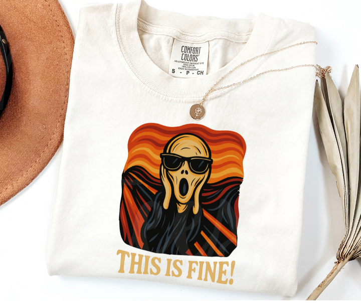 "This Is Fine" Sarcastic Design Unisex heavyweight t-shirt