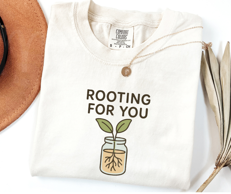 "Rooting For You" Funny Plant Lover Tee Design Unisex heavyweight t-shirt