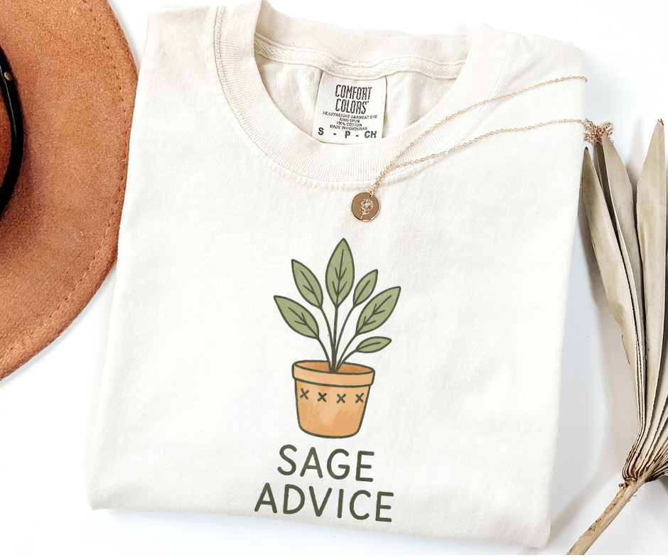 "Sage Advice" Funny Plant Lover Tee Design Unisex heavyweight t-shirt
