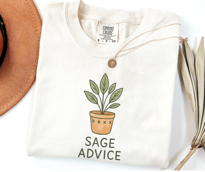 "Sage Advice" Funny Plant Lover Tee Design Unisex heavyweight t-shirt