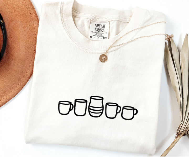 "Little Cups" Funny Design Pottery Clay Hobby Inspired Unisex heavyweight t-shirt