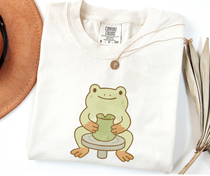 "Cute Frog" Funny Design Pottery Clay Hobby Inspired Unisex heavyweight t-shirt