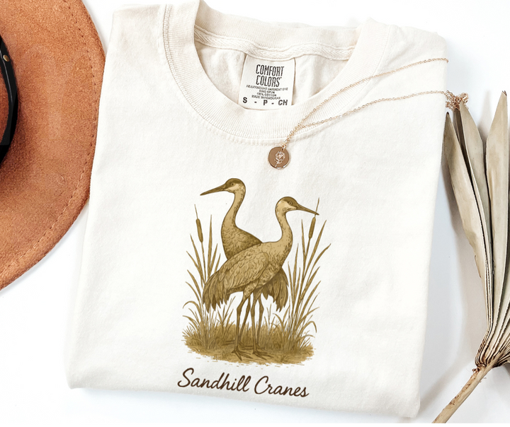 "Sandhill Cranes" Birdwatching Design Birds and Nature Inspired Unisex heavyweight t-shirt