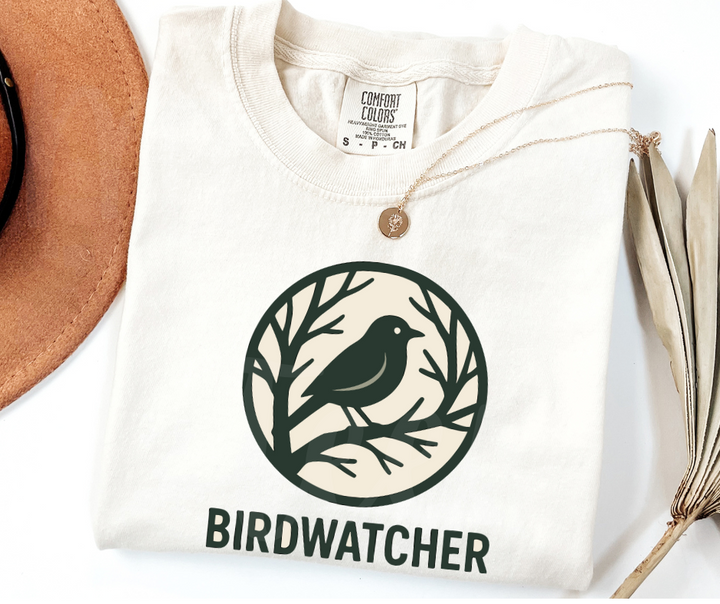 "Birdwatcher" Birdwatching Design Birds and Nature Inspired Unisex heavyweight t-shirt