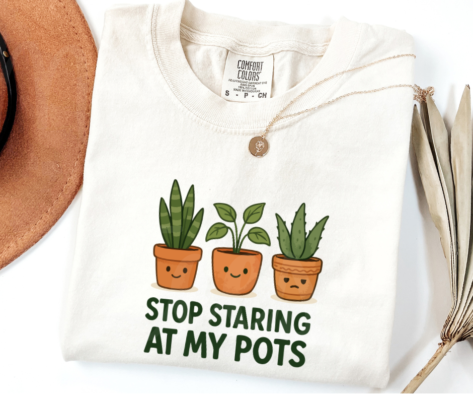 "Stop Staring" Funny Plant Lover Tee Design Unisex heavyweight t-shirt
