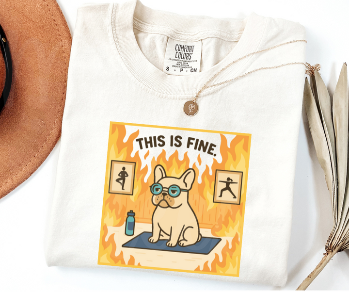 "This Is Fine" Sarcastic Design Unisex heavyweight t-shirt