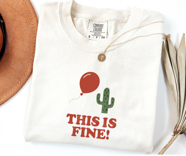 "This Is Fine" Sarcastic Design Unisex heavyweight t-shirt