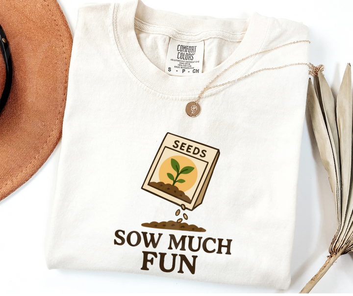 "Sow Much Fun" Funny Plant Lover Tee Design Unisex heavyweight t-shirt