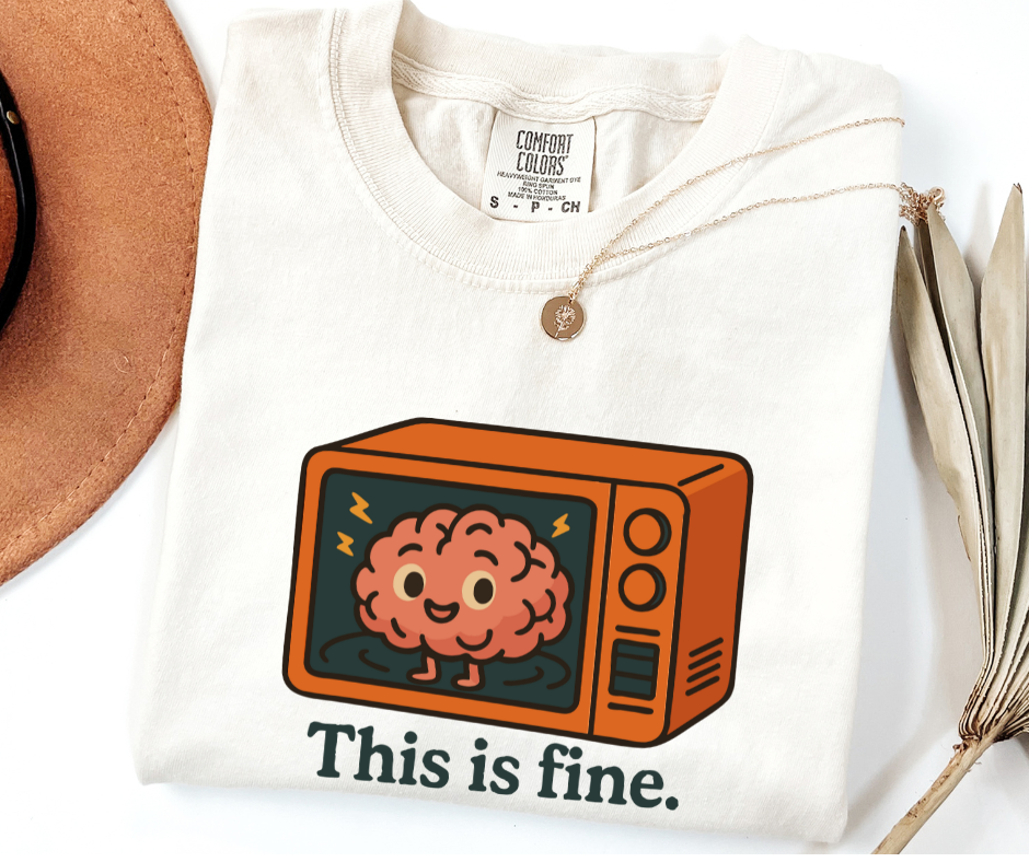 "This Is Fine" Sarcastic Design Unisex heavyweight t-shirt