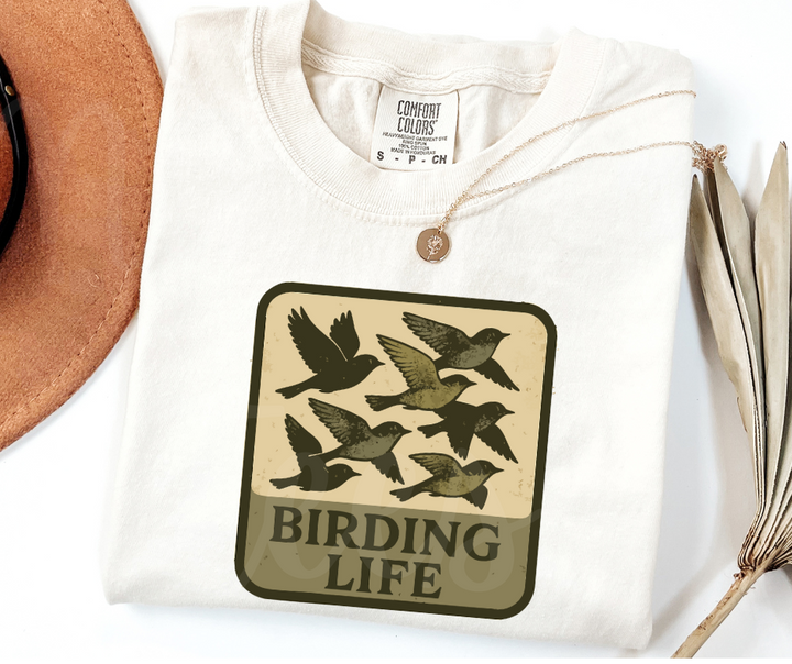 "Birding Life" Birdwatching Design Birds and Nature Inspired Unisex heavyweight t-shirt