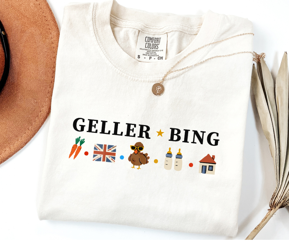 "Geller-Bing" Sarcastic Design Friends Inspired Unisex heavyweight t-shirt