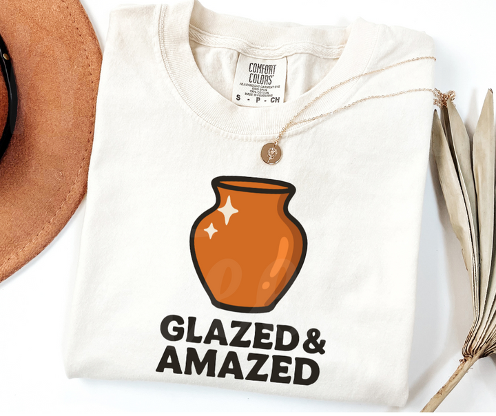 "Glazed & Amazed" Funny Design Pottery Clay Hobby Inspired Unisex heavyweight t-shirt