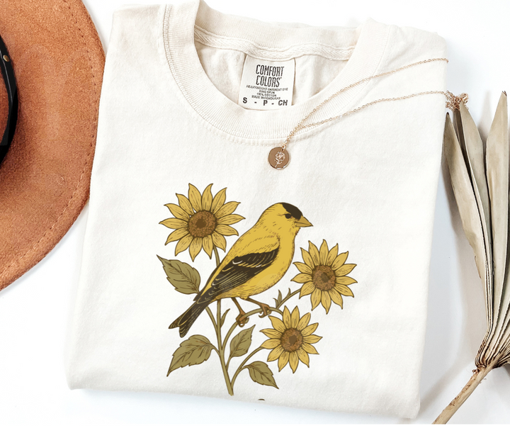 "American Goldfinch" Birdwatching Design Birds and Nature Inspired Unisex heavyweight t-shirt