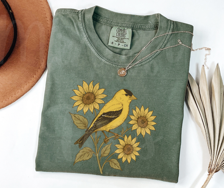 "American Goldfinch" Birdwatching Design Birds and Nature Inspired Unisex heavyweight t-shirt