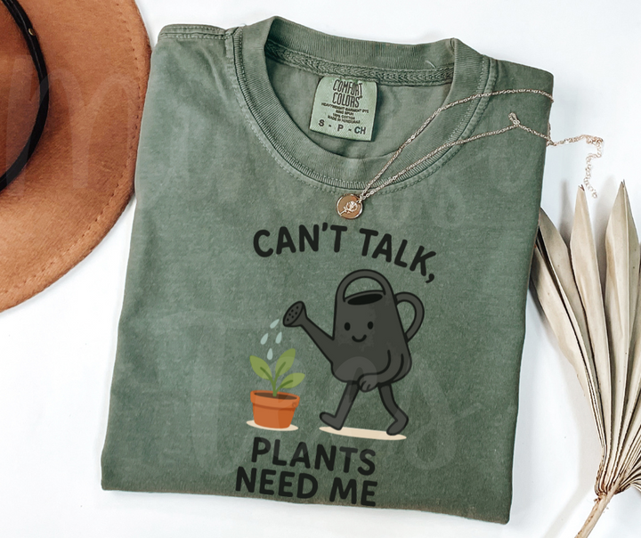 "Can't Talk" Funny Plant Lover Tee Design Unisex heavyweight t-shirt