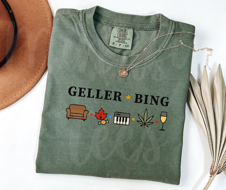 "Geller- Bing" Sarcastic Design Friends Inspired Unisex heavyweight t-shirt