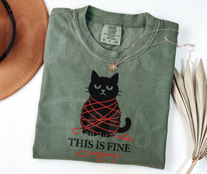 "This Is Fine" Sarcastic Design Unisex heavyweight t-shirt