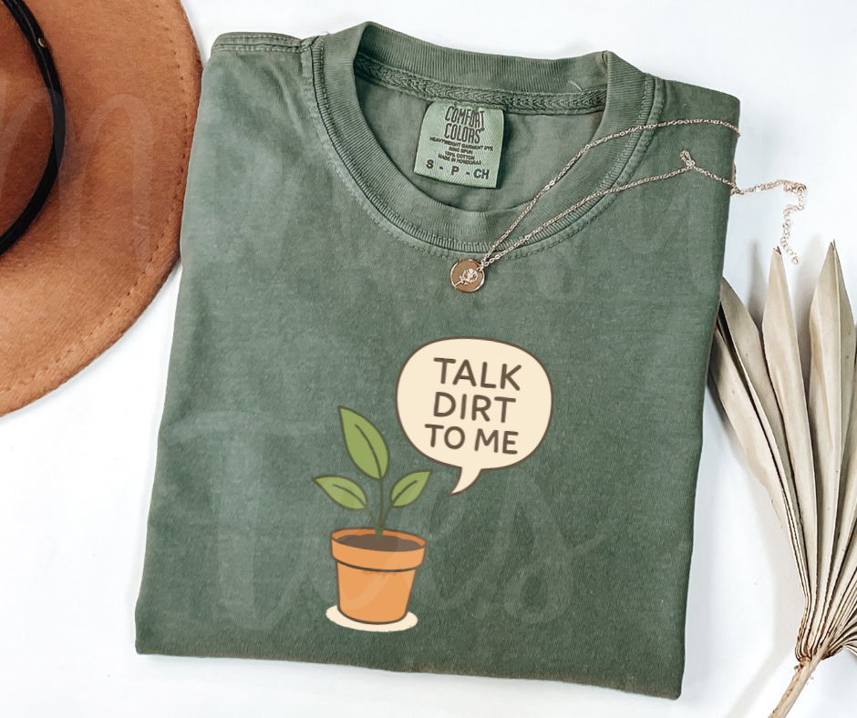 "Talk Dirt To Me" Funny Plant Lover Tee Design Unisex heavyweight t-shirt