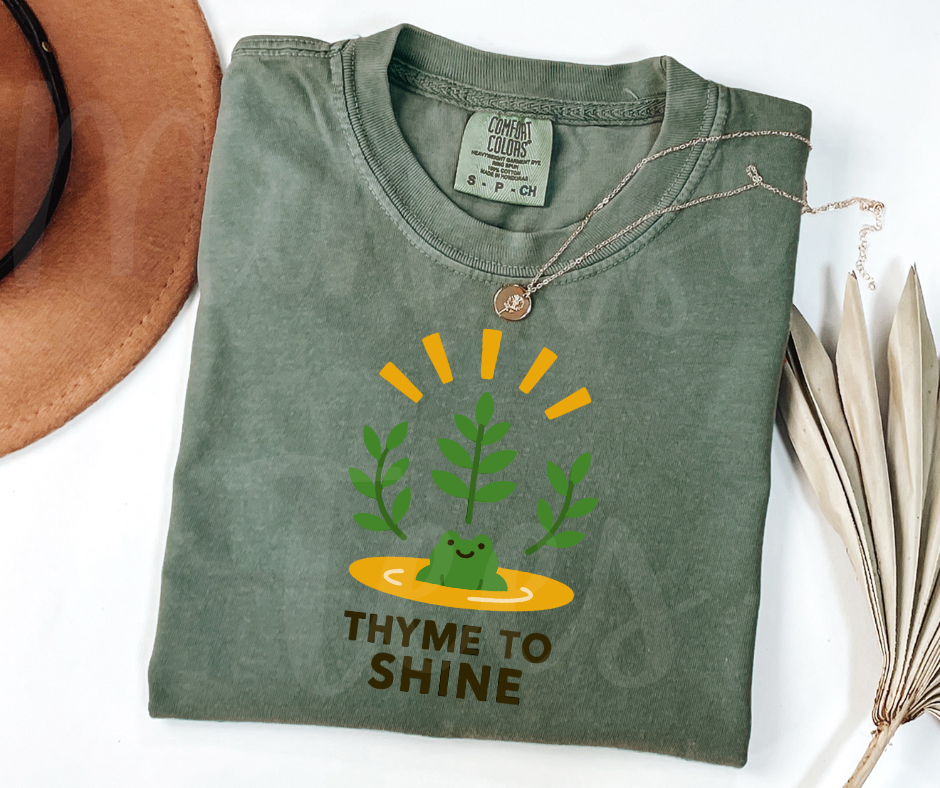 "Thyme to Shine" Funny Plant Lover Tee Design Unisex heavyweight t-shirt