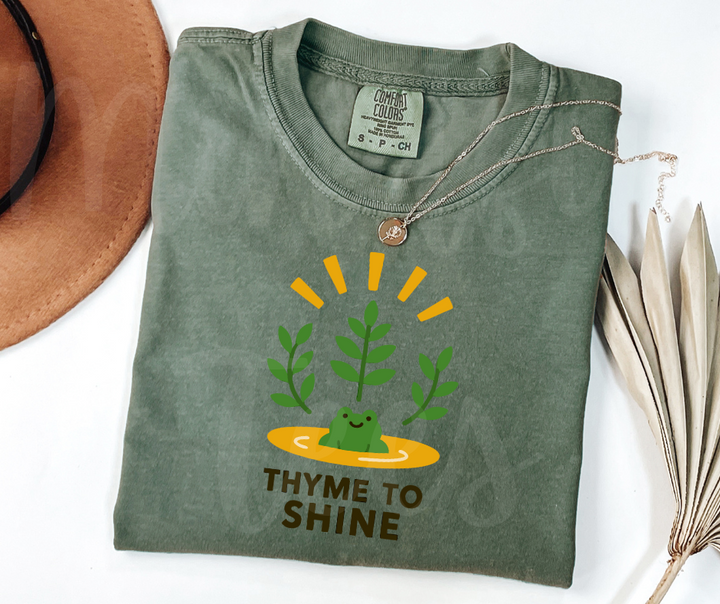 "Thyme to Shine" Funny Plant Lover Tee Design Unisex heavyweight t-shirt