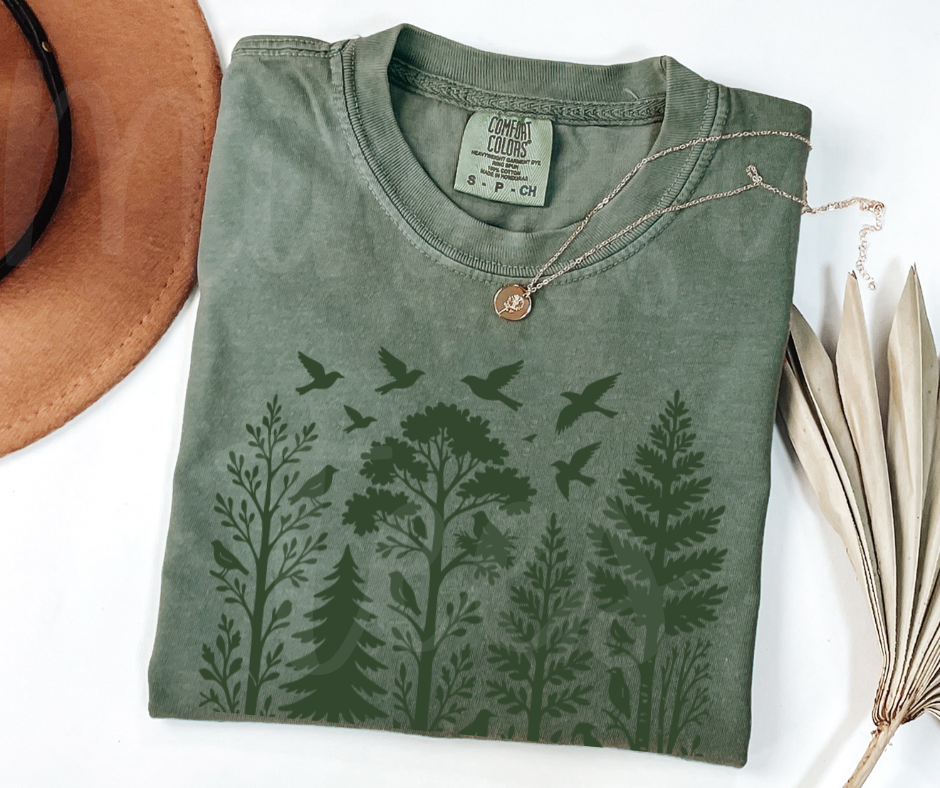 "Shadow of Nature" Birdwatching Design Birds and Nature Inspired Unisex heavyweight t-shirt